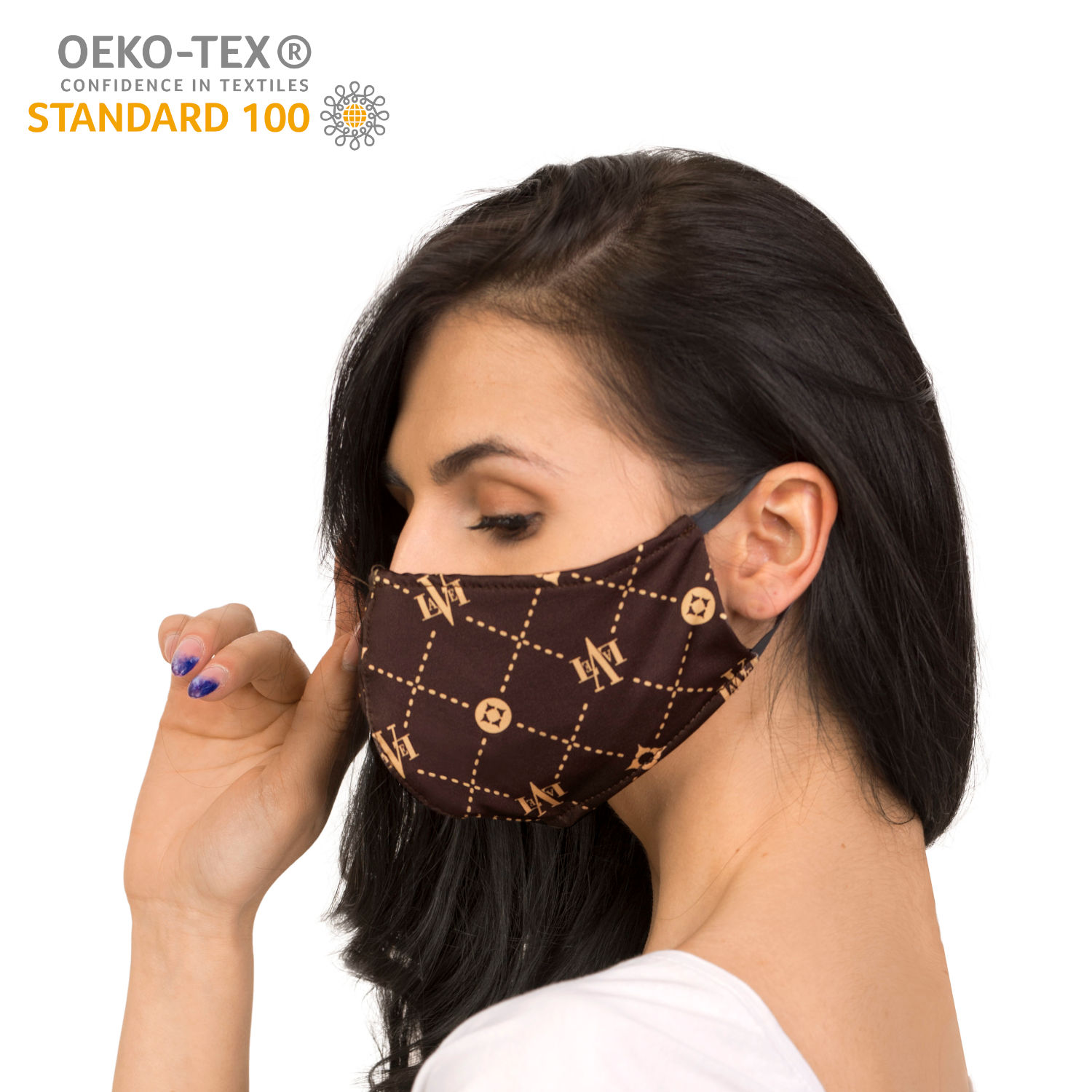 dostepna maska ochronna wielorazowa bawelniania brandowana certyfikat profil