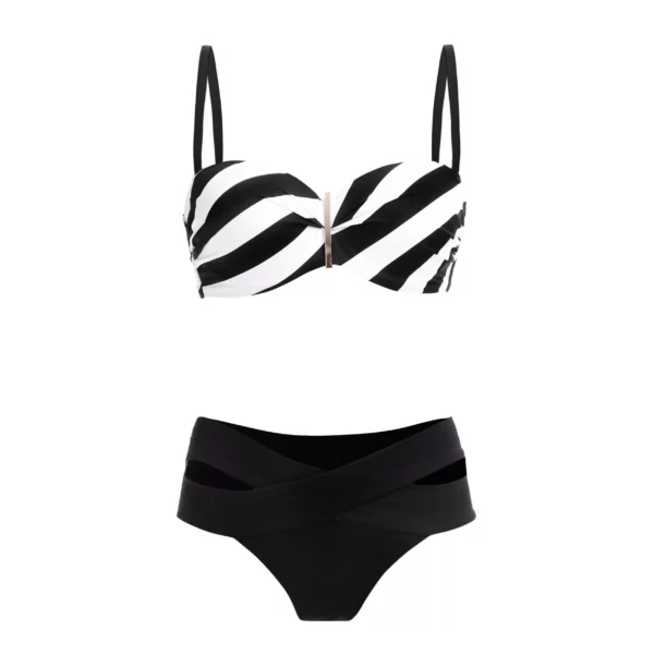 two-piece black and white Brigitt H PS20 swimsuit, Polish production LAVEL 3