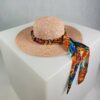 kapelusz letni plazowy z lancuchem Luna Pale Pink Pudrowy Roz polski producent strojow kapielowych LAVEL calosc wiszaca szarfa