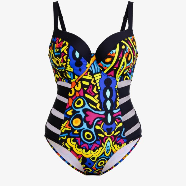 Aleksja P Z18 jednoczęściowy kolorowy strój kąpielowy z miseczką piankową na duży biusts Aleksja P Z18 jednoczęściowy kolorowy strój kąpielowy z miseczką piankową na duży biusts