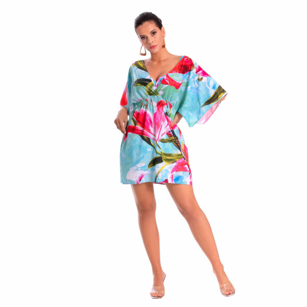 LUNA C4 vestido de capa de playa para cualquier figura adelgazante floral fabricante polaco lavel 2023 frente