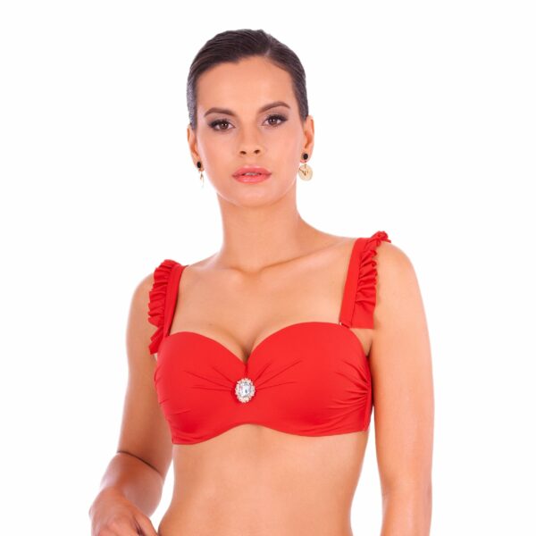 BRIGITT CUP B VZ sandia red swim bra for small breasts push up Polish manufacturer lavel 2023przed1.jpg
