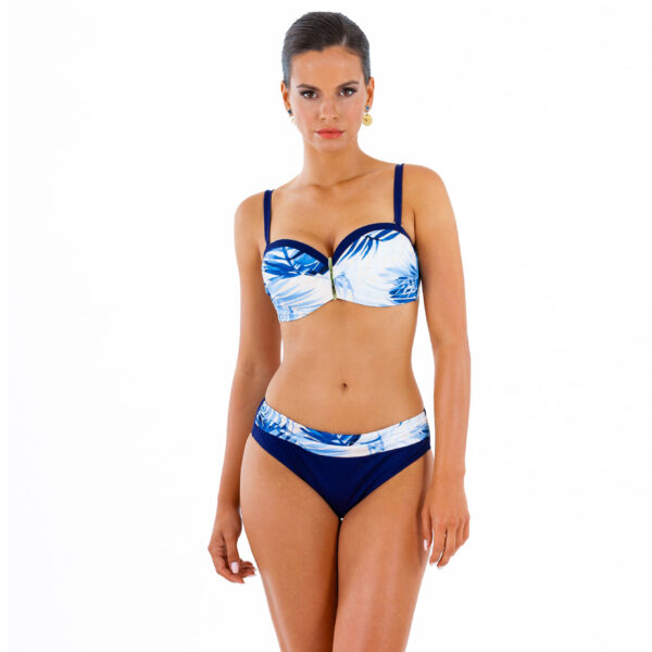 Brigitt n19 costume da bagno a due pezzi bikini blu push up modellante piume produzione polacca costume da bagno di livello reggiseno abito per l'ingrandimento del seno 20214(1)