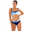 Brigitt n19 kostium kąpielowy dwuczęściowy bikini niebieskie push up modelujące pióra polska produkcja lavel biustonosz kąpielowey strój powiększający biust 20214(2)