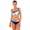 Brigitt n19 kostium kąpielowy dwuczęściowy bikini niebieskie push up modelujące pióra polska produkcja lavel biustonosz kąpielowey strój powiększający biust 20214(3)