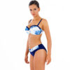 Brigitt n19 kostium kąpielowy dwuczęściowy bikini niebieskie push up modelujące pióra polska produkcja lavel biustonosz kąpielowey strój powiększający biust 20214(5)