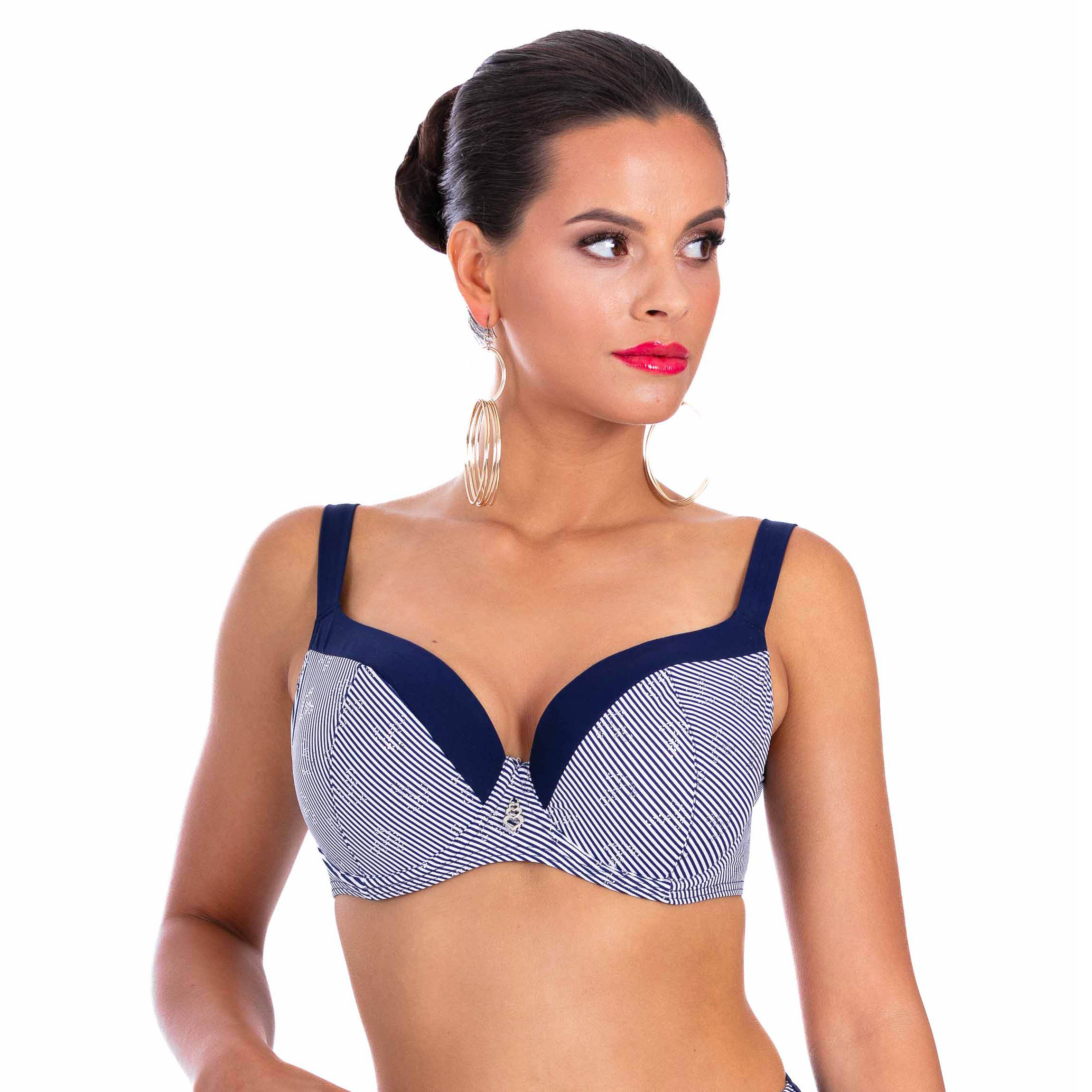 1pc Comfortable Wide Strap Bra With Sponge Cushion, Thin Cup