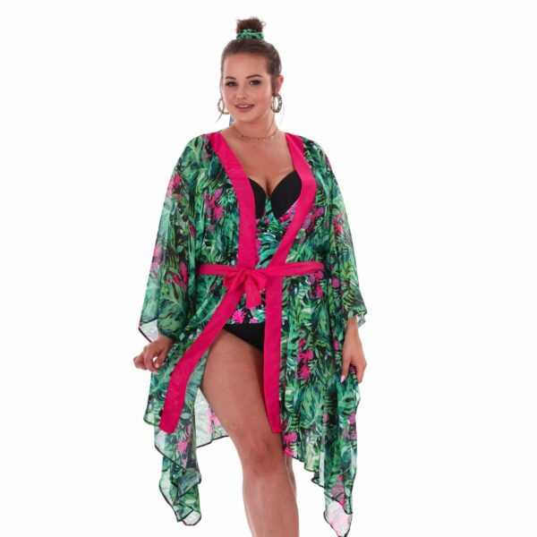 kimono n16 sukienka narzutka plazowa plus size polski producent lavel 2023 przod
