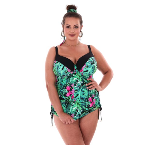 loren tankini n16 two-piece plus size swimsuit for a large belly bust Polish manufacturer lavel 2023 front