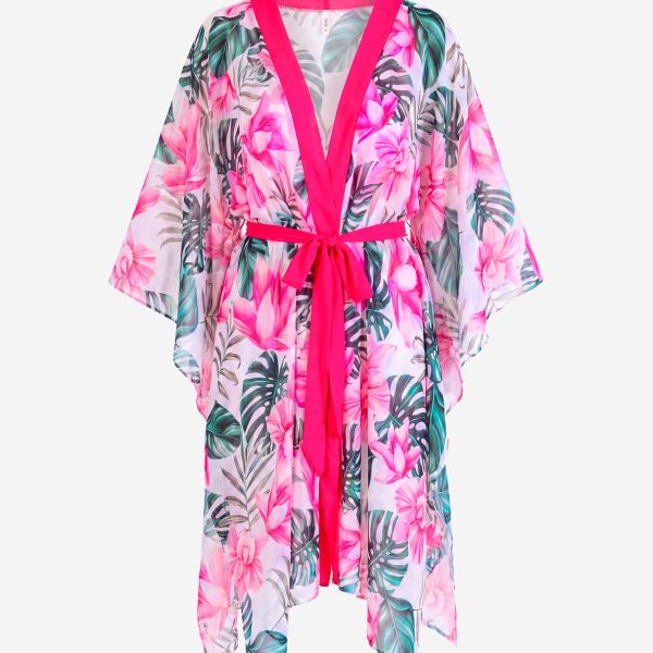 Kimono N18 kimono plażowe w kwiaty i liście nrzutka lażowa narzuta na strój kąpielowy lilie różowa japońska lekka kimono plażowe kardigan na plażę sukienka plazowa plus size z paskiem w monstery (4) Kimono N18 kimono plażowe w kwiaty i liście nrzutka lażowa narzuta na strój kąpielowy lilie różowa japońska lekka kimono plażowe kardigan na plażę sukienka plazowa plus size z paskiem w monstery (4)
