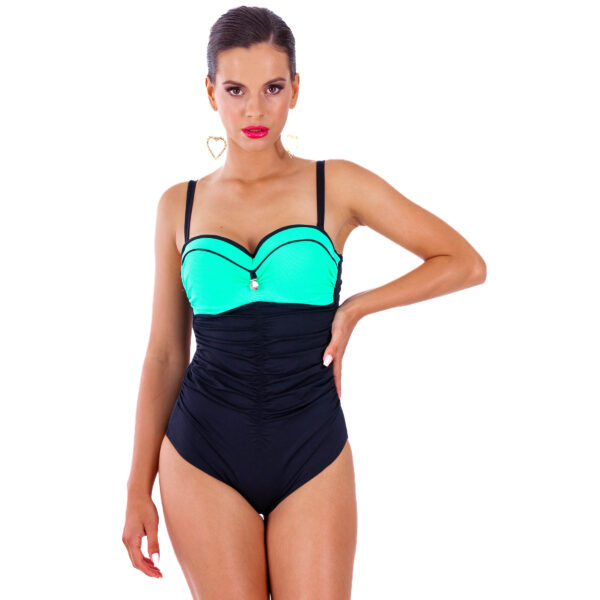 Abi / B3 - two-piece push-up swimsuit with a high waist in an animal pattern