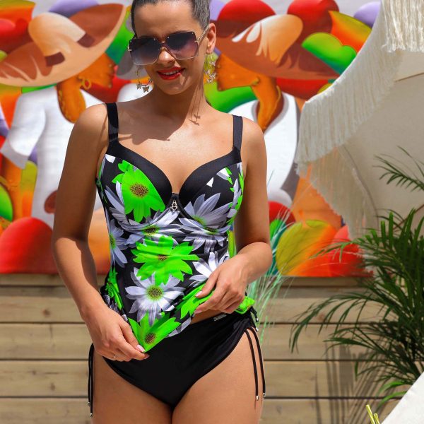 n21 loren tankini kostium dwuczesciowy na duzy biust wyszczuplajacy modelujacy leila z miseczkami piankowymi drapowaniem i marszona talia lavel 2024 packshot