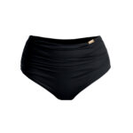 PROF panties v o czarne majtki kapielowe z wysokim stanem modelujace brzuch marszczone drapowane ukrywajace wyszczuplajace bryczesy eksponujace posladki plus size lavel 2024 duch