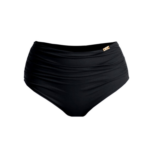 PROF panties v o czarne majtki kapielowe z wysokim stanem modelujace brzuch marszczone drapowane ukrywajace wyszczuplajace bryczesy eksponujace posladki plus size lavel 2024 duch