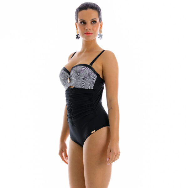 Anastazja O B6 Jednodílné zeštíhlující plavky push up pro malá prsa formující oblek černé Polský výrobce LAVEL 2024 (6)