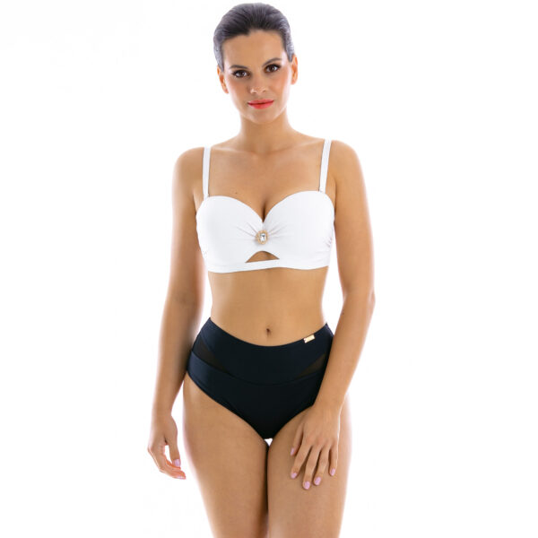 Caroline vE Crudo Dwuczesciowy kostium kapielowy push up z wysokim stanem dla duzego biustu z fiszbinami modelujacy wyszczuplajacy kobiecy bikini jasne polski producent LAVEL 2024 (1)