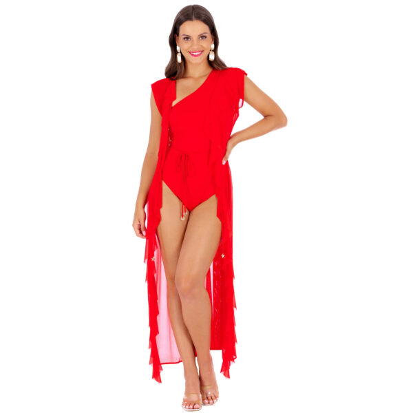 Gaja Sandia Vestido largo de playa para traje de baño cubre pareo para traje de baño tallas grandes lavel Fabricante polaco LAVEL 2024 (1)