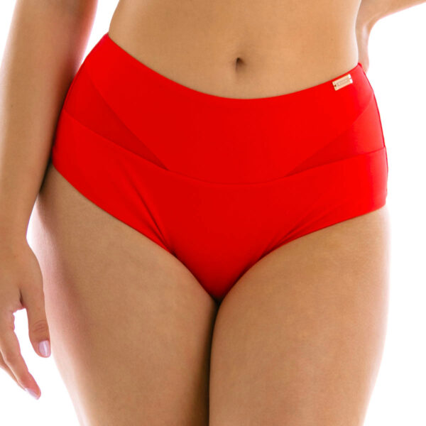 High Waist Panties Paris Sandia Red Mesh Tummy Slimming Sexy Swimsuit Bikini Bottom Slimming Swimsuit Lavel 2024(1)