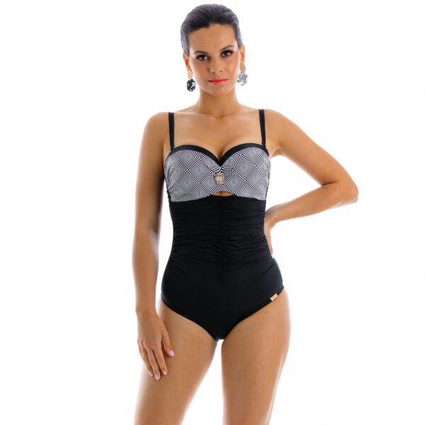 prof Anastazja O B6 One-piece slimming push up swimsuit for small breasts shaping suit black Polish manufacturer LAVEL 2024