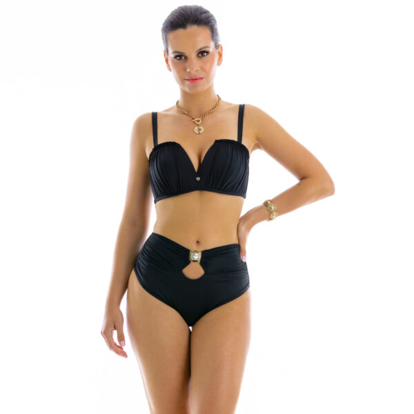 prof Anita negro černé Dvoudílné push up plavky s vysokým pasem zeštíhlující tvarující černé bikini větší velikosti Polský výrobce LAVEL 2024