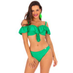 Samanta Isla komplet kapielowy hiszpanka bikini z falbana zielony stroj kapielowy na maly biust push up kostium kapielowy na lato turkuswy zmyslowy lavel 2024 5