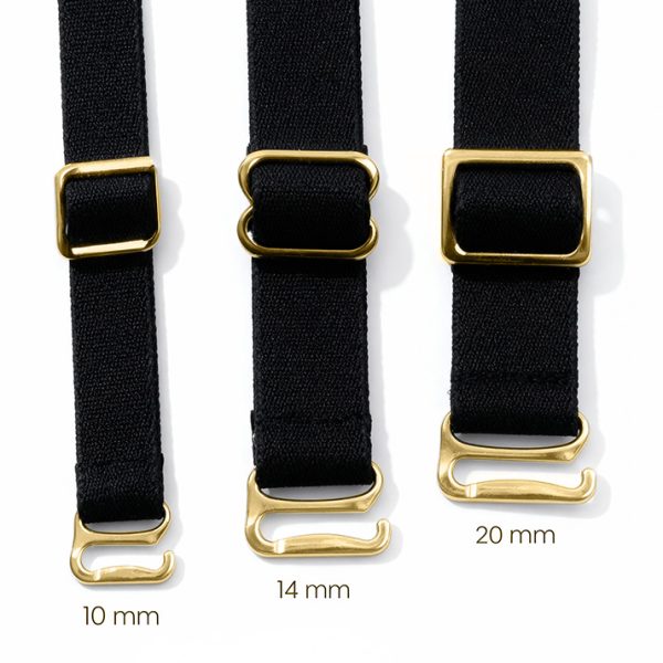 zlote klamerki ramiaczka do stroju kapielowego czarne