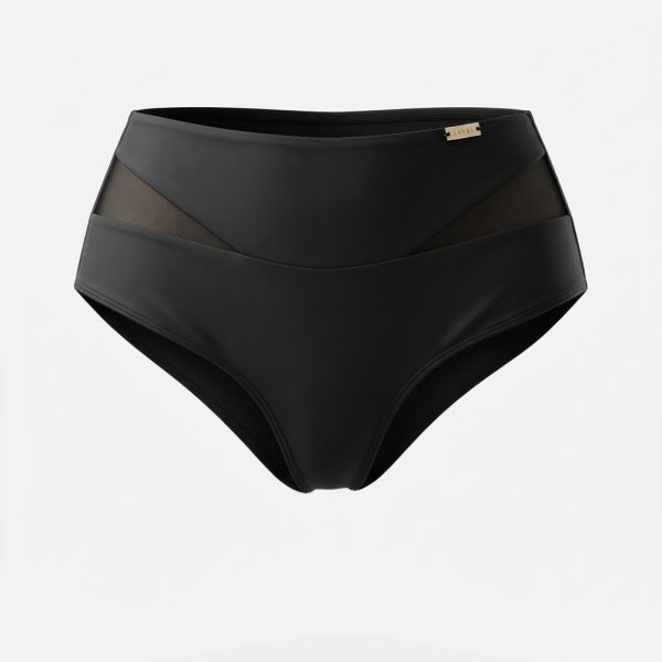 majtki od bikini czarne z szyfonem