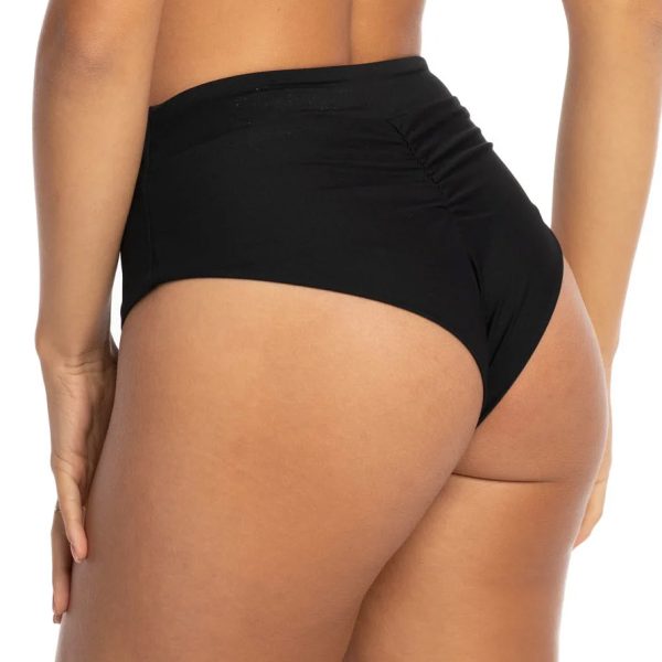 brazyliany kąpielowe seksowne majtki bikini z wysokim stanem wyszczuplające brzuch modelujące czarne bikini brazyliany ze szwem luksusowe marki