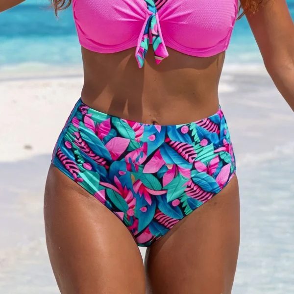 Różowy biustonosz kąpielowy push up Góra bikini LB 001 110 różowe bikini pushup (10)