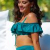 Samanta Cup Biustonosz kąpielowy push up góra od bikini typu hiszpanka Butelkowa zieleń zielony kostium kąpielowy dwuczęściowy 14