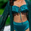 Samanta Cup Biustonosz kąpielowy push up góra od bikini typu hiszpanka Butelkowa zieleń zielony kostium kąpielowy dwuczęściowy 5