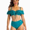 Samanta Cup Biustonosz kąpielowy push up góra od bikini typu hiszpanka Butelkowa zieleń zielony kostium kąpielowy dwuczęściowy 8
