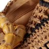 torebka słomkowa plażowa torba słomiana pleciona duża torba na lato karmelowa beżowa boho chic z bambusowym uchwytem 7