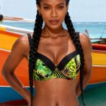 LOREN CUP Z23 biustonosz kapielowy gora od bikini duza na duzy biust usztywnianymi miseczkami z fiszbinami z grubymi ramiaczkami stabiizujacy w liscie zielony polska produkacja lavel (7)