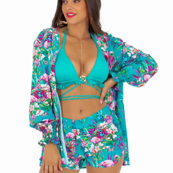 Paola Komplet N23 Komplet plazowy komplet damski z szortami ze spodenkami narzutka plazowa letni komplet nad wode bialy w kwiaty narzutka na stroj kapielowy (1) Paola Komplet N23 Komplet plazowy komplet damski z szortami ze spodenkami narzutka plazowa letni komplet nad wode bialy w kwiaty narzutka na stroj kapielowy (1)