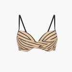 góra bikini dla szerko rozstawionego biustu z push up bezowy