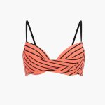 góra bikini dla szerko rozstawionego biustu z push up koralowy