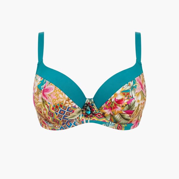 stabilizujący biustonosz zplażowy bikini z fiszbinami i piankowymi miseczkami half cup 151 stabilizujący biustonosz zplażowy bikini z fiszbinami i piankowymi miseczkami half cup 151